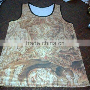 Perfect Design Comfortable Wearing Men's Tank Tops with sublimation