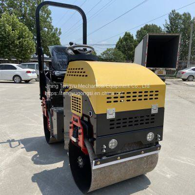 1 Ton Full Hydraulic Double Steel Wheel Vibration Diesel Roller Manufacturers Ultra Low Price Concrete Asphalt Pavement Compacts Spot Supply