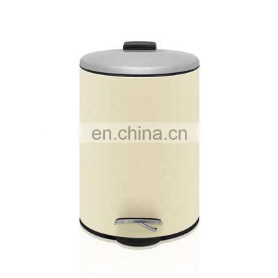 Round Stainless Steel Hotel Pedal Rubbish Bin Waste Trash Can