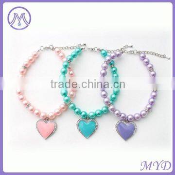 customized pearl charms pet necklace jewelry in shenzhen