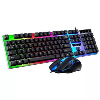 New design  G21B wired keyboard mouse set computer mechanical led waterproof keyboard mouse combo