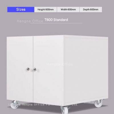 HN-PMP4 Minimalist Printer Stand Cabinet, Mobile Storage Pedestal With 360° Castors for Modern Workspace, Metal White/Black Colors Available photo-2