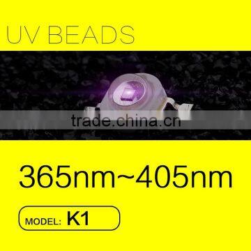 2015 New Sale 1W SMD K1 365nm UV Lamp LED Light Source with LUMILEDS Simulation FACTORY