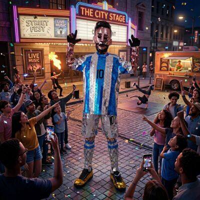 Premium Giant Mirror Football Player Costume | Reflective Polygon Mascot Suit for Event Entertainment