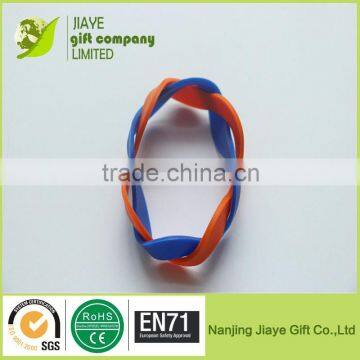 High quality knit twist silicone wristband bracelet fashion bracelet 2016