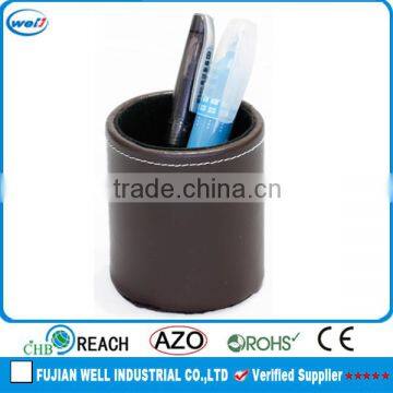high quality round custom pen holder in leather