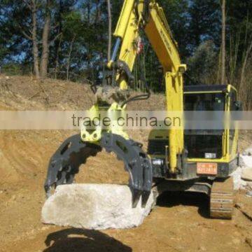 360 degree rotary hydraulic rock grapple for excavator