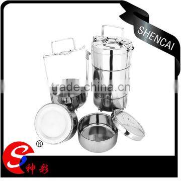 Portable Stainless Steel Hot Four Layer Tiffin Lunch Box/ Insulated Food Carrier/ Hand Pot photo-4