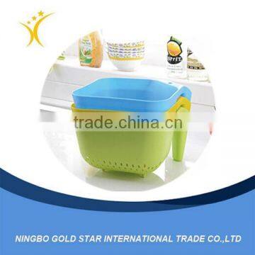 2015 new product customized LOGO plastic mini quadrate colander with handle