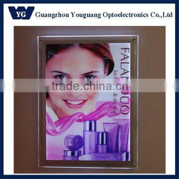 Acrylic super slim crystal led light box,slim plexiglass picture frame,