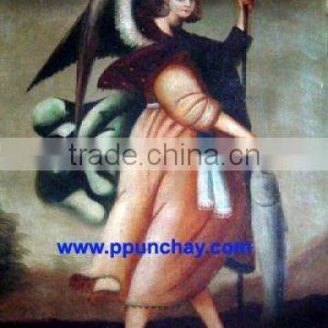 Art Oil Painting "Raphael Archangel" 28x20" Peru