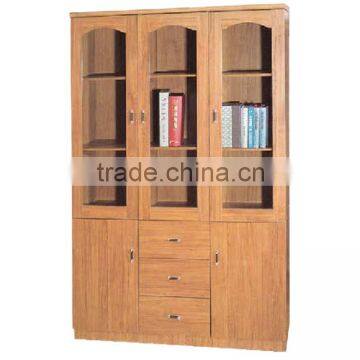 bookshelf 3 door yellow beech color bookcase