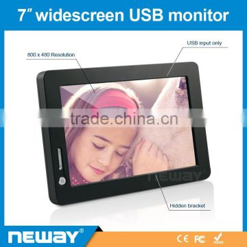 with 4-wires resistive touch panel 7 inch usb input only lcd monitor