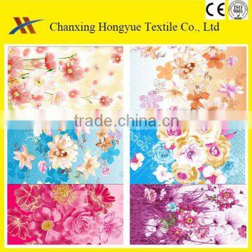 Changxing Wholesale Microfiber fabric for making bed sheets/Brushed Polyeser micro fabric with flower print designs