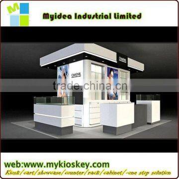 Stylish kiosk cosmetic display cabinet with LED