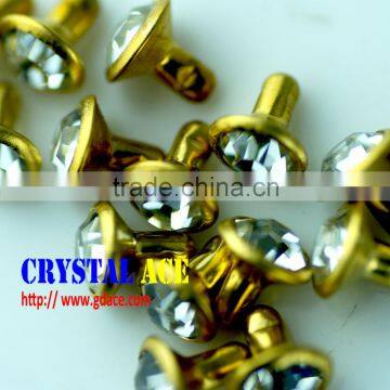 Decoration strass rhinestone metal rivets,strass rhinestone crystal rivets for leather