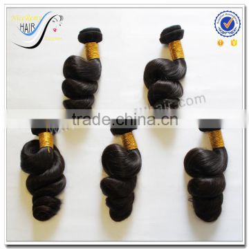 Wholesale high quality natural color loose wave 100% virgin human hair weave