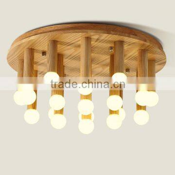 contemporary wooden color led ring ceiling lamp