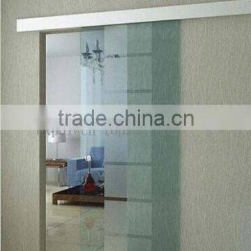 Aluminum track sliding door hardware system for tempered glass sliding door, interior partition door