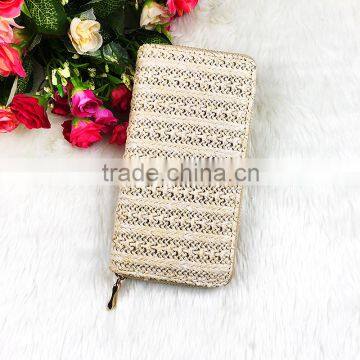 High Quality Long New Fashion Mix Colors Women PU Linen Cluth Wallet Famous Brand Designer Bag Purse Wallet photo-4