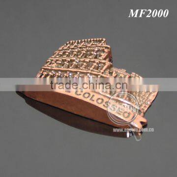 3D Italy The Roman Colosseum Souvenirs Fridge Magnet Rose Copper Roma Il Colosseo Metal Customization Magnet photo-2