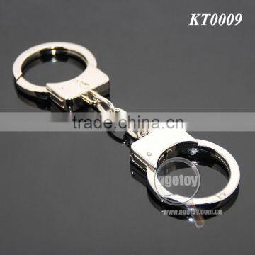 Mini Handcuff Shaped Promotional Zinc Alloy Silver Metal Handcuffs Key Chain photo-2