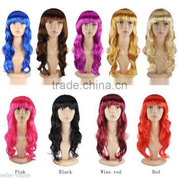 Women's Sexy Long Curly Fancy Dress Wigs Cosplay Party Costume Ladies Full Wig W176