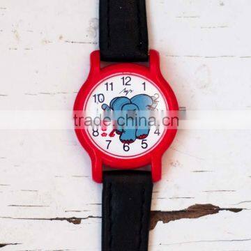 Fashion cute elephant kids leather watch