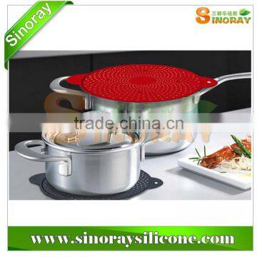 Multi-function Silicone Kitchen Utensils/Spill-proof Pot Cover/Pot Holder