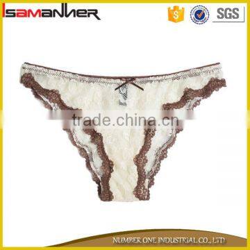 OEM ODM design women panties low waist lace sexy girl see-through thong