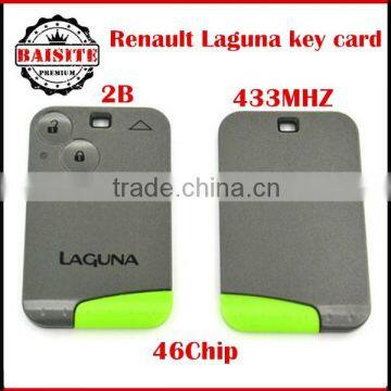 High quality key card renault laguna 2 buttons and 433mhz ,2015 high quality renault laguna car Smart Key with good feedback