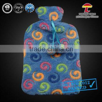 2000ml coral fleece hot water bottle cover with vortex