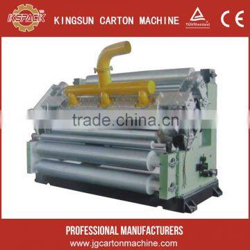 corrugated carboard production line including single facer mill roll stand and slitting cutting machine