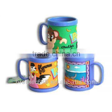 Cute design colorful 3d soft pvc rubber mug