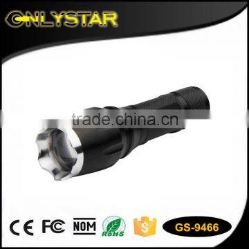 Onlystar GS-9466 wholesale flexible portable xml t6 most powerful led zoom light aluminum ultra bright search flashlight