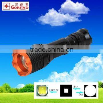 GOREAD A7 high Bright T6 LED focusable dimming 1000lum high power rechargeable light