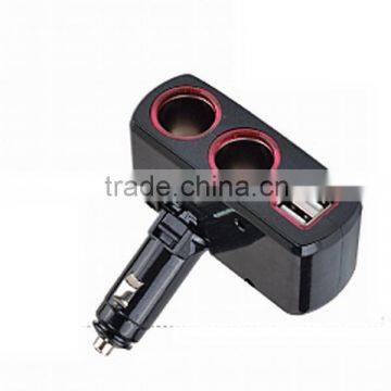 2 Way Cigarette Lighter Socket With USB