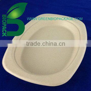 biodegradable and eco-friendly 500ml Bamboo Pulp Food Packing Plate