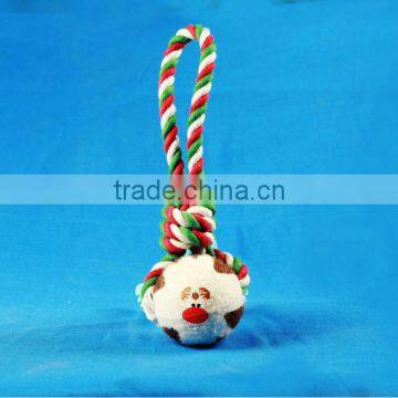 2013 christmas cotton rope toy for dog with tennis ball