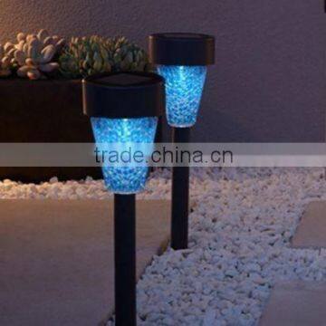 Blue mosaic solar stake light for garden lighting