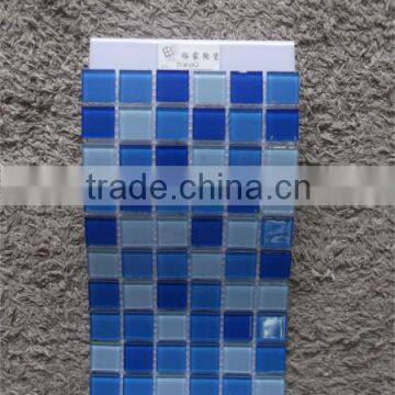 TCW002 Mix color Crystal glass mosaic tile 300x300MM