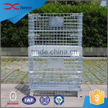 Foldable customized stackable galvanized lockable storage cage