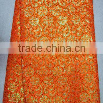 organza lace fabric for adress CL4066-7 orange