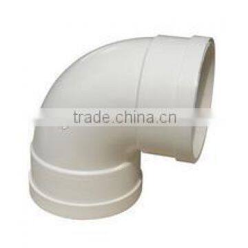 large diameter low price OEM white color pvc 90 deg elbow for water drainage