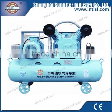 Electric silent piston dental oil free air compressor