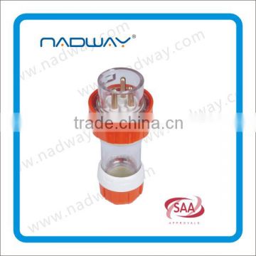 single phase 3 round pin IP56 industrial plug