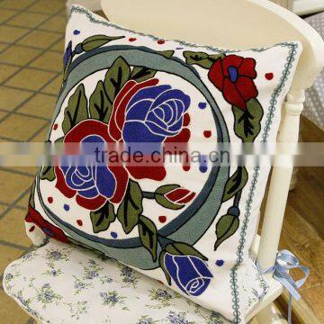 100%Cotton canvas cushion covers, 45*45CM, towel embroidery decorative bed covers