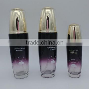 fancy cosmetic glass bittle with outter cover and inner cover glass jar with lip