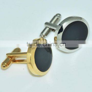 Novelty round gold or nickel plated trimmings cufflinks