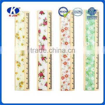 School provide 15cm wooden straight scale rulers ruler with sticker